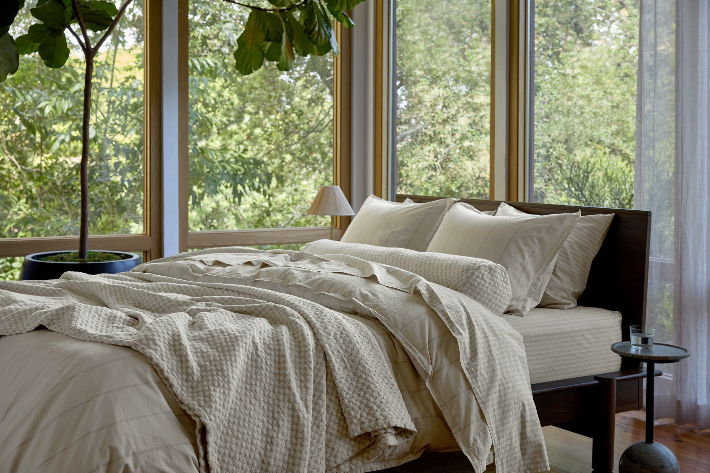 Percale Sheet Set - Bone Stripe TW/XL
