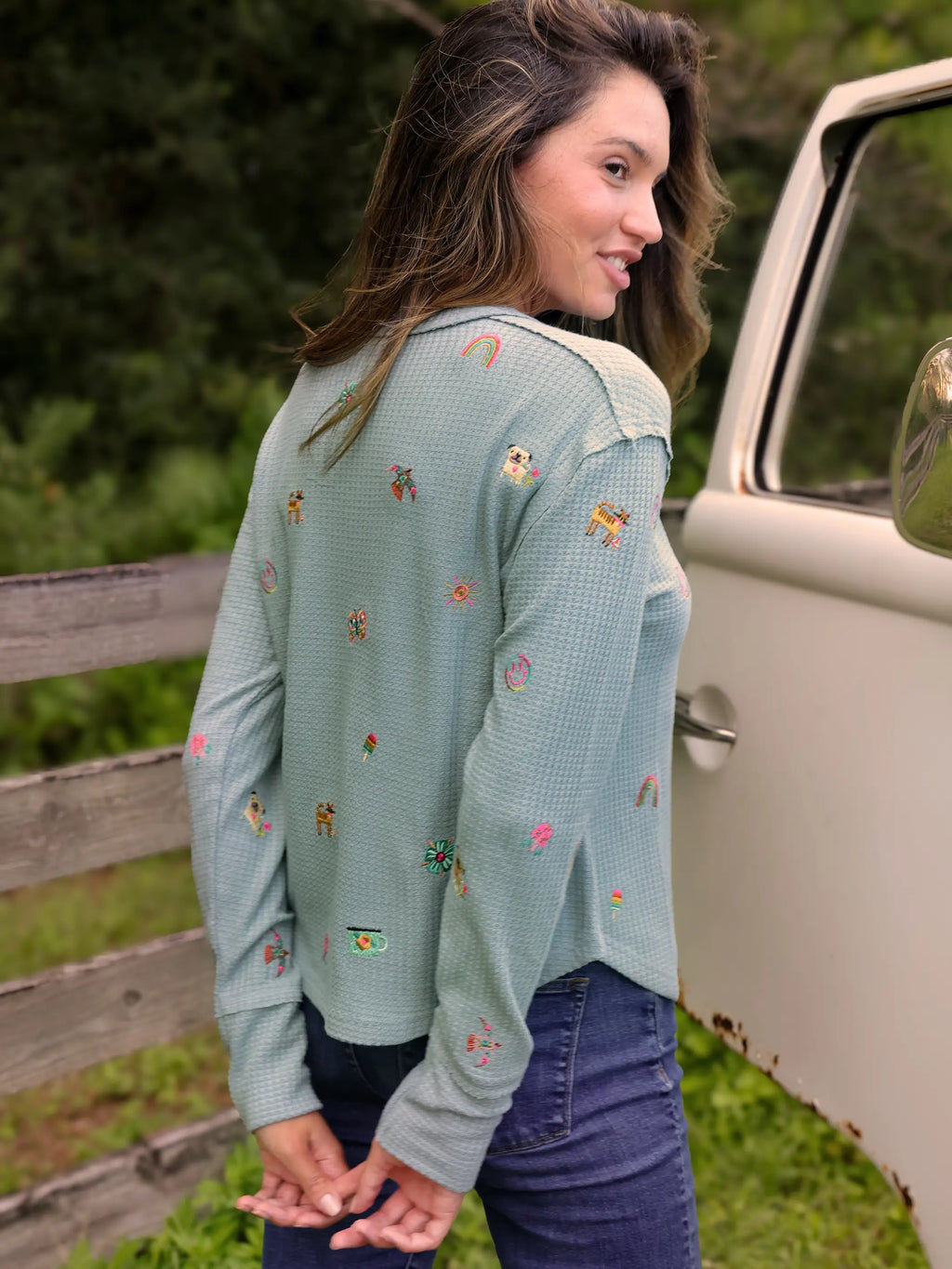 Parker Embroidered Thermal Tee - Fave Things