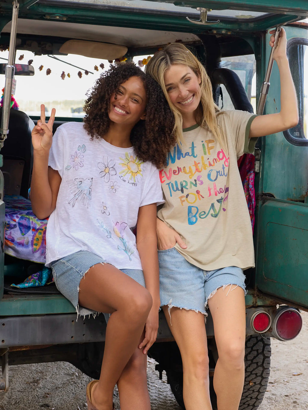 Aiden Cotton Tee - White Live Happy