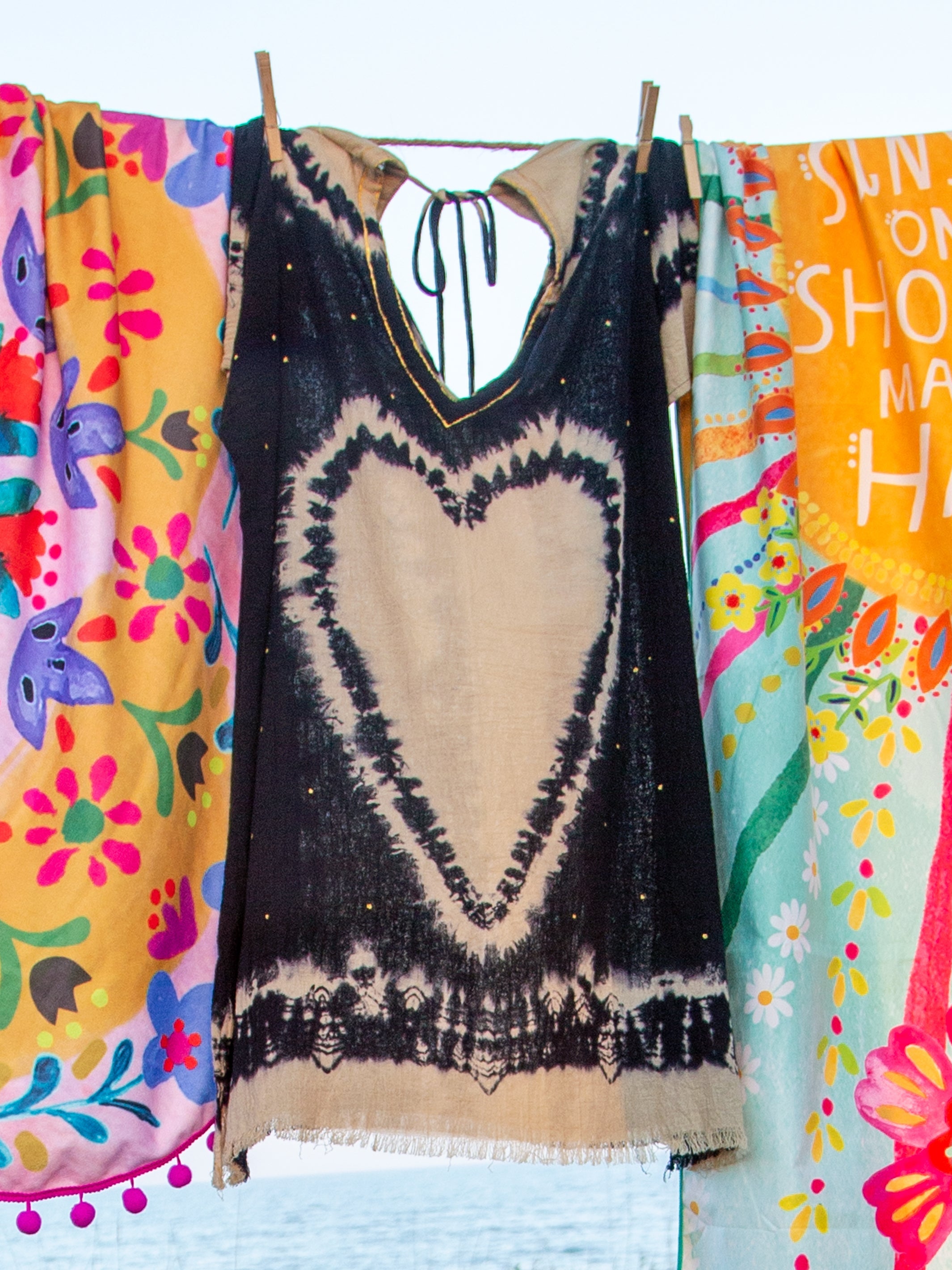 Sayulita Cotton Kaftan - Black