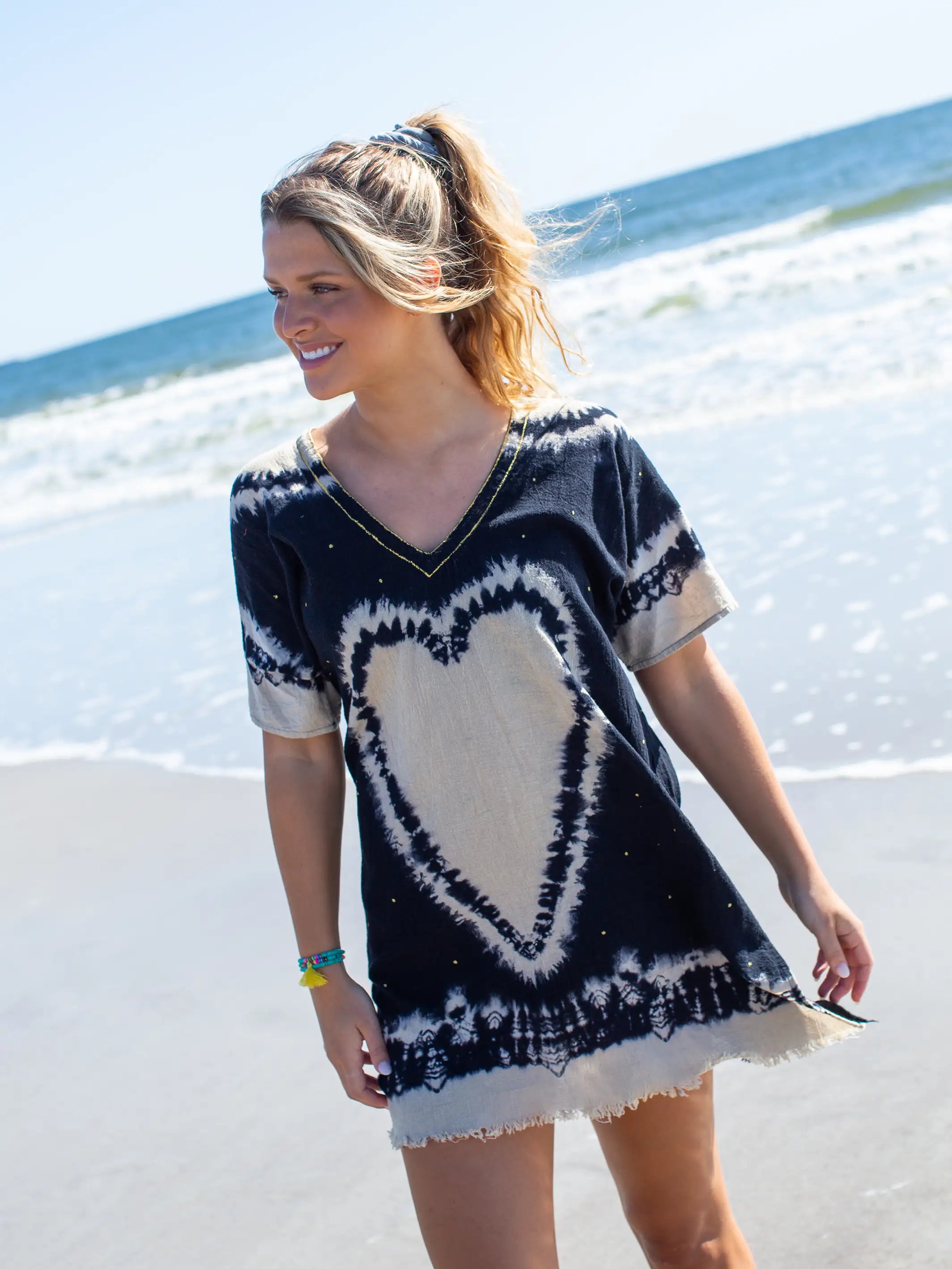 Sayulita Cotton Kaftan - Black