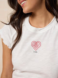 Lily Embroidered Cotton Short Sleeve Tee Shirt - Loved