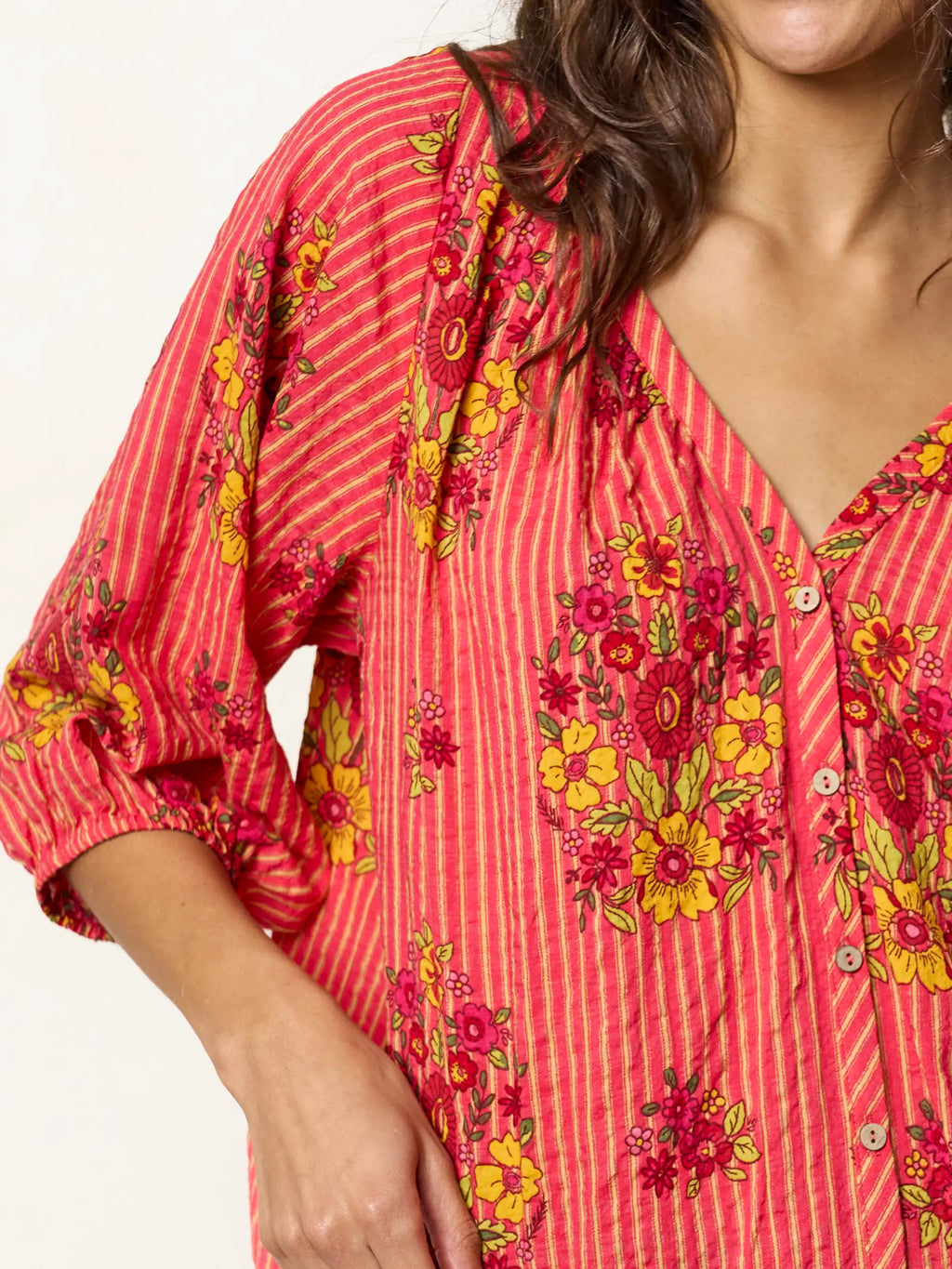 Abby Blouse - Jaipur Stripe Pink