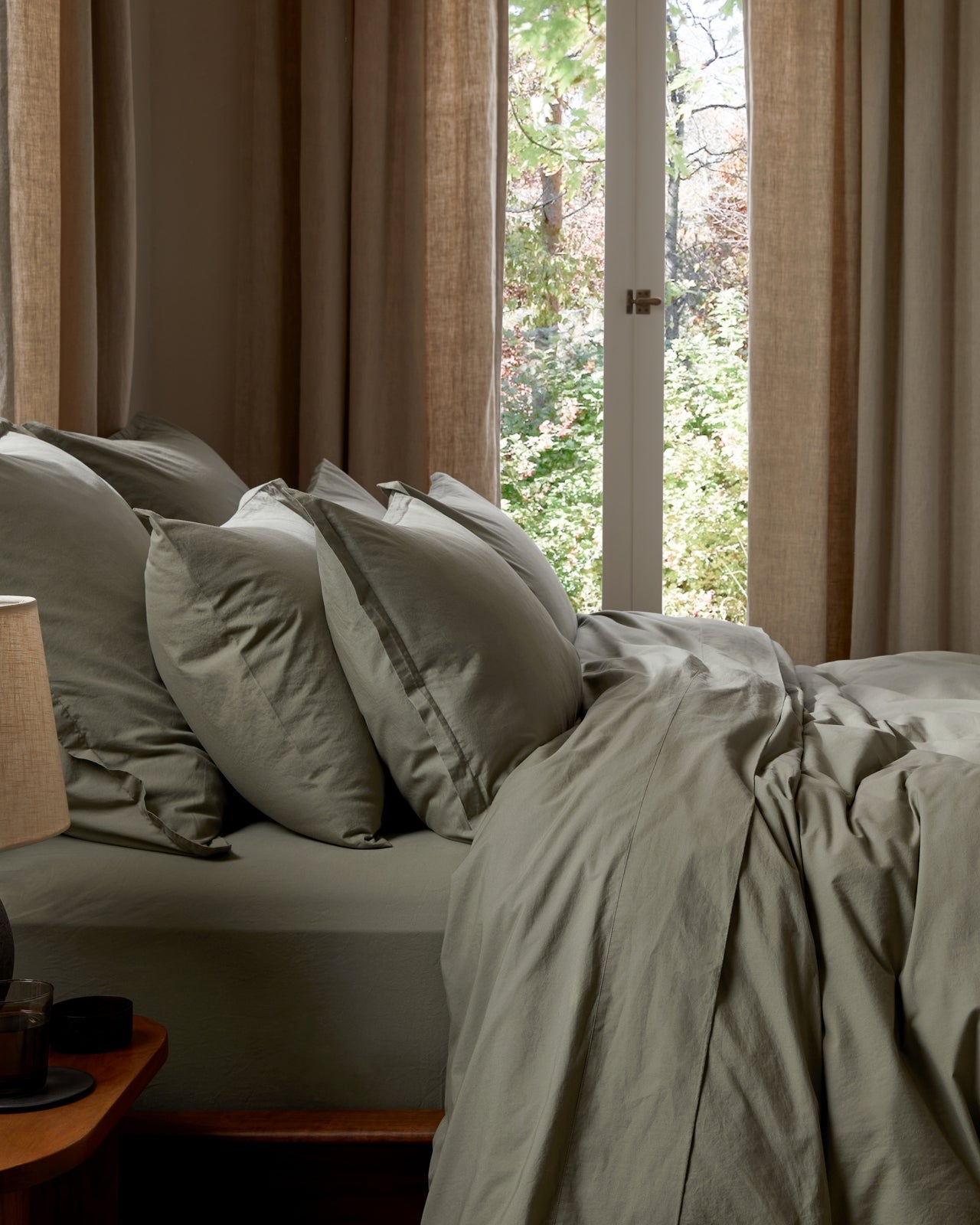 Brushed Cotton Sheet Set - Moss TW/XL