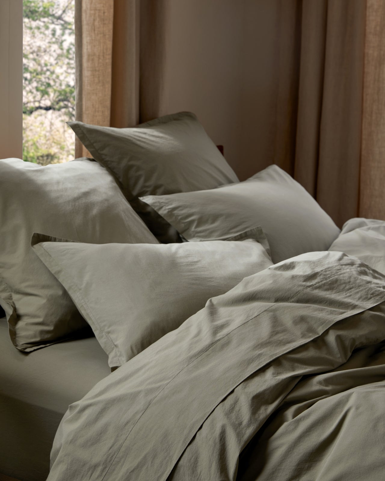 Brushed Cotton Sheet Set - Moss TW/XL