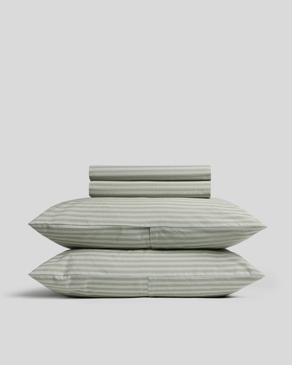 Percale Sheet Set - Moss Stripe TW/XL