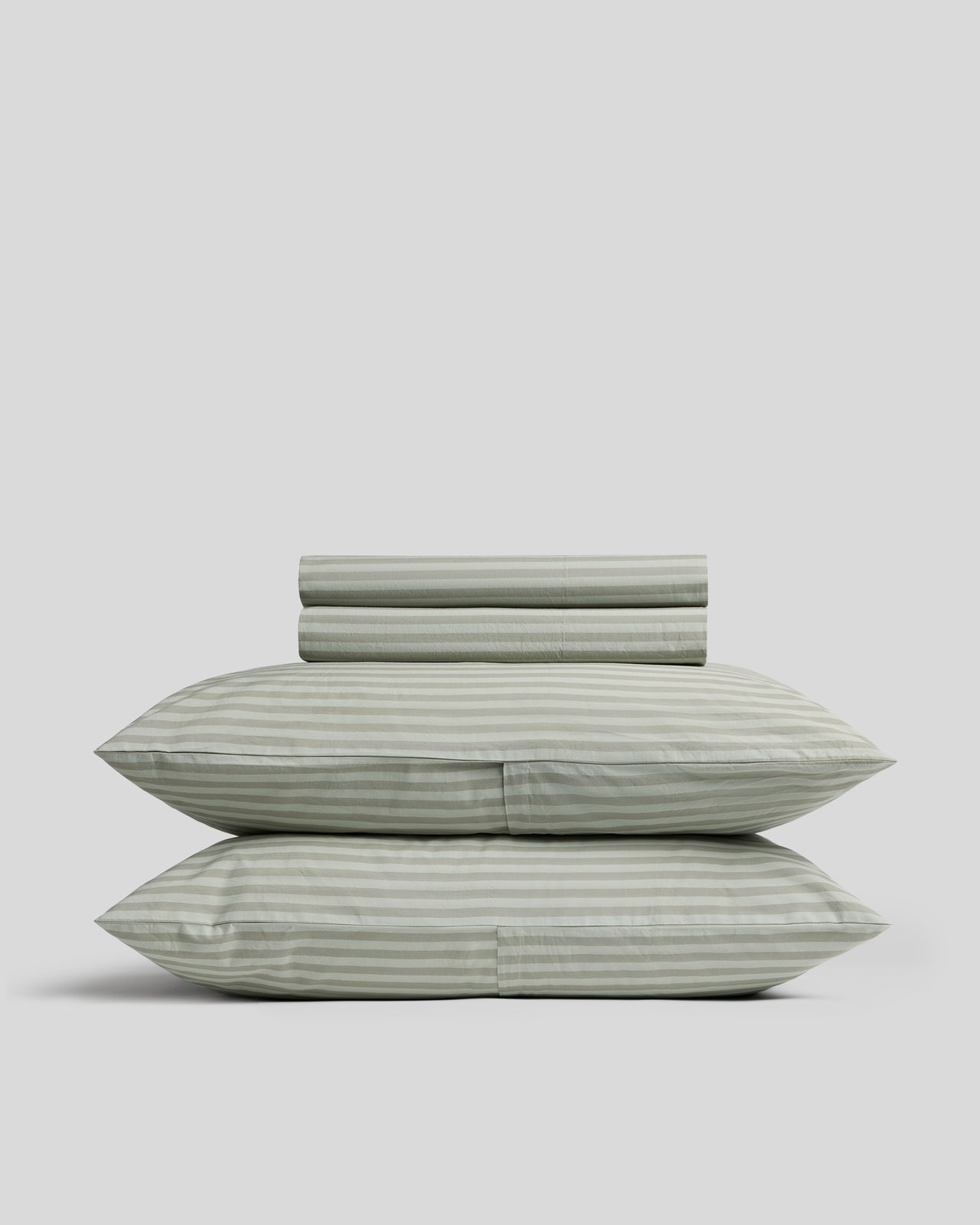 Percale Sheet Set - Moss Stripe TW/XL