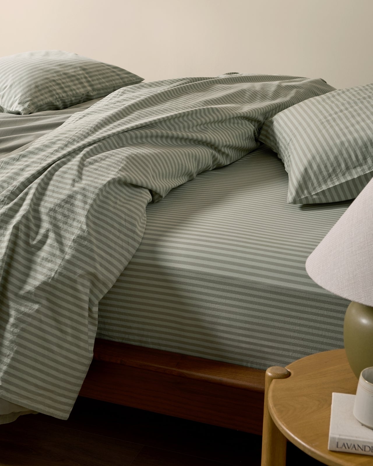 Percale Sheet Set - Moss Stripe TW/XL